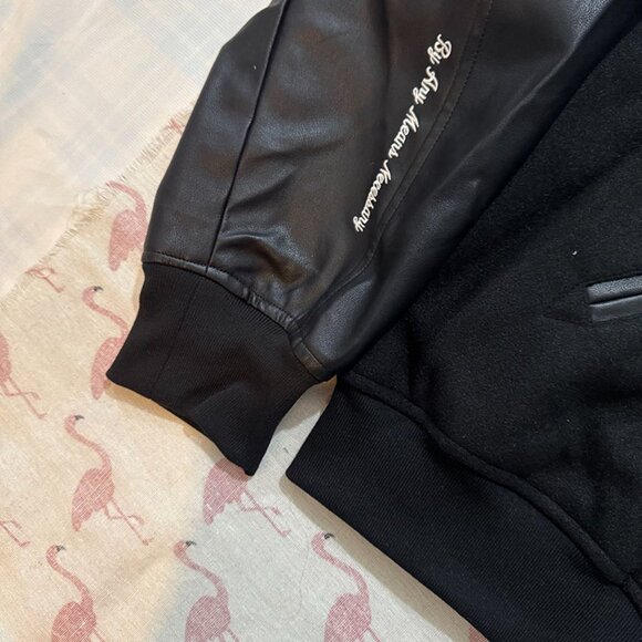 Supreme Black Baseball Jacket With Patchwork - Picture 4 of 7